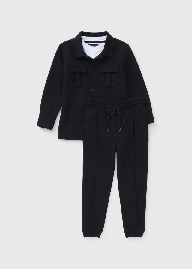 Boys 3 Piece Black Smart Shacket Set (7-15yrs)
