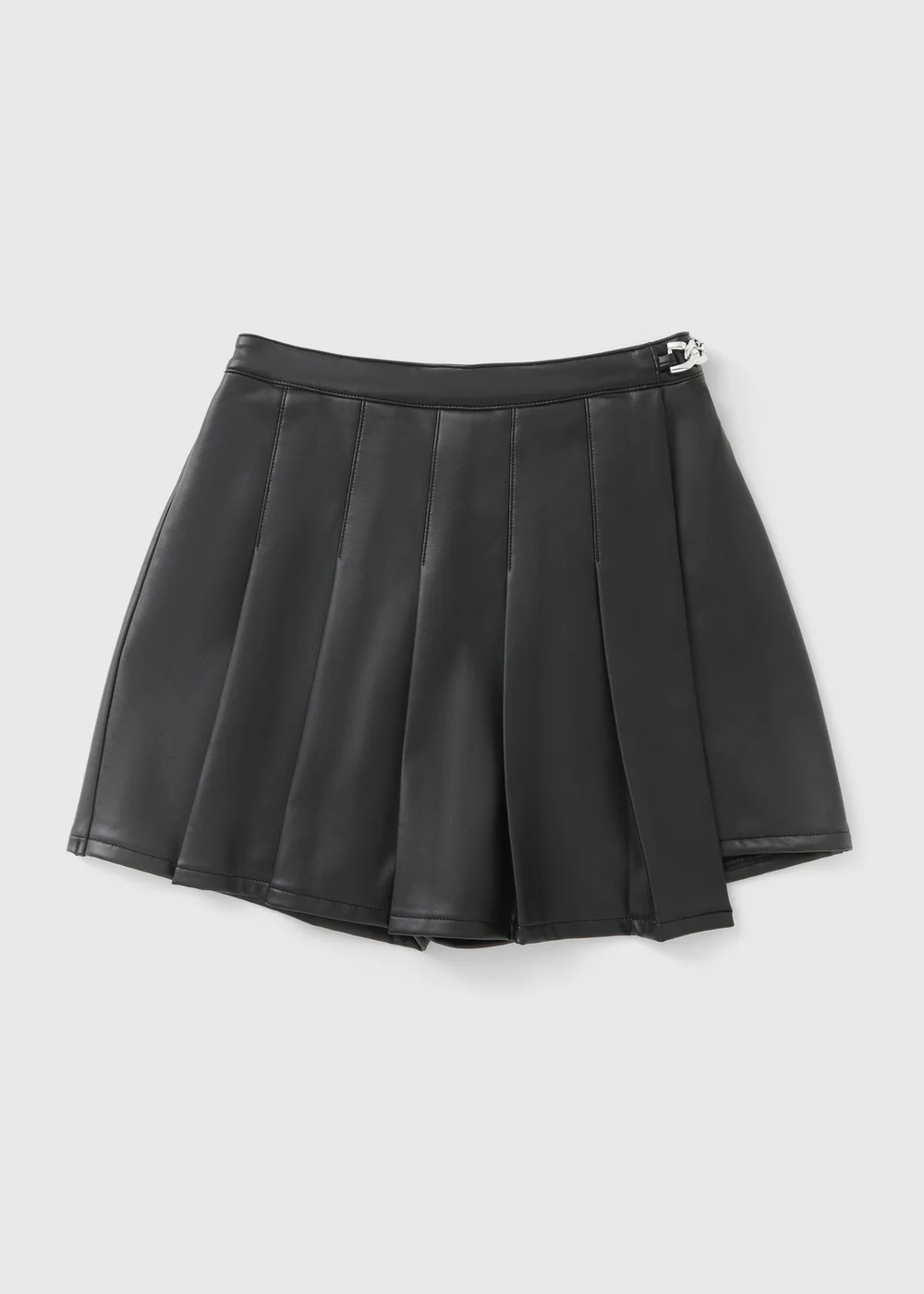 Girls Black Faux Leather Skort (7-15yrs) - Age 7 Years Image 1