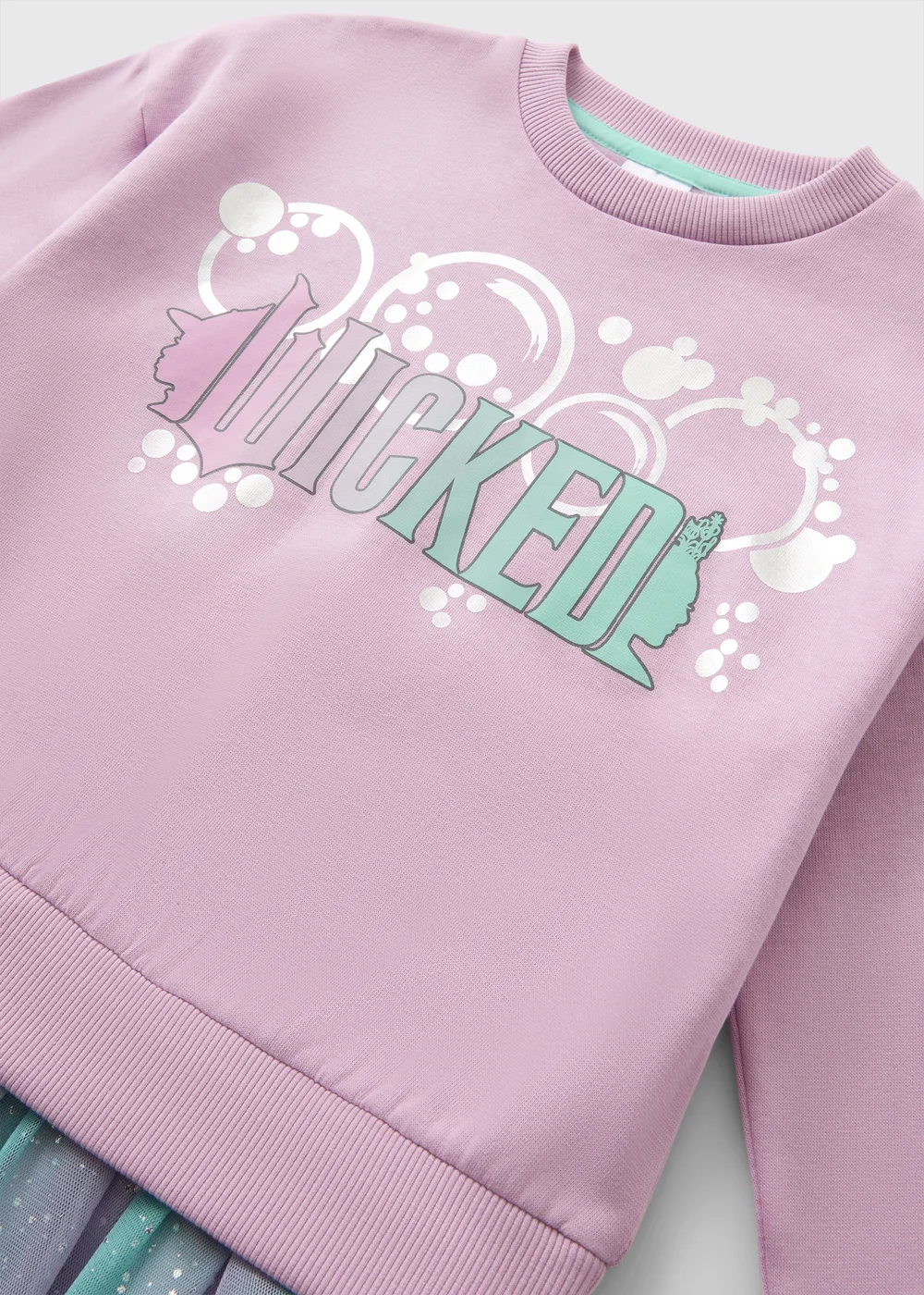 Wicked Girls Lilac Sweater Mesh Dress (4-11yrs) - 8 Yrs Image 2