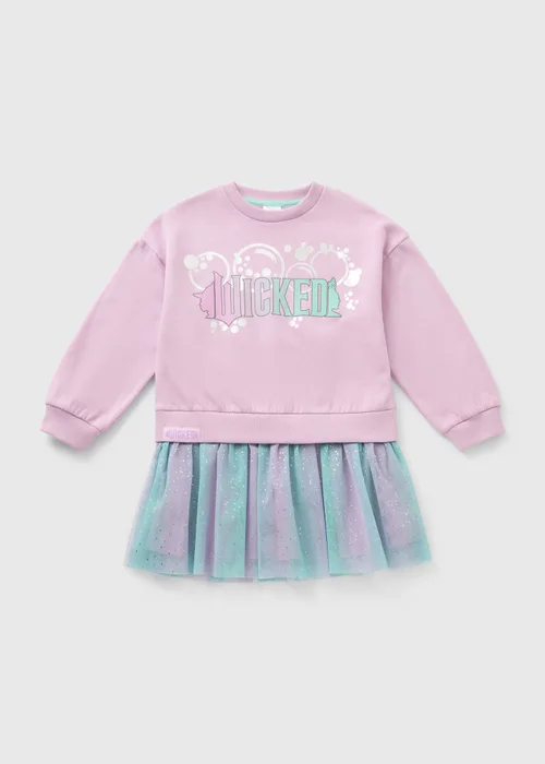 Wicked Girls Lilac Sweater Mesh Dress (4-11yrs) - 8 Yrs Image 1