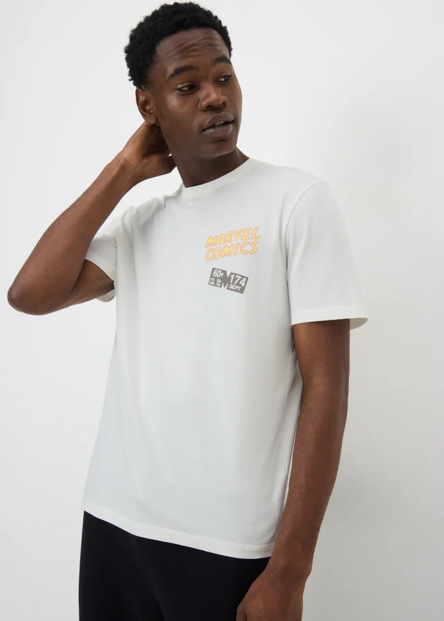 Ecru Flying Marvel Printed T-Shirt