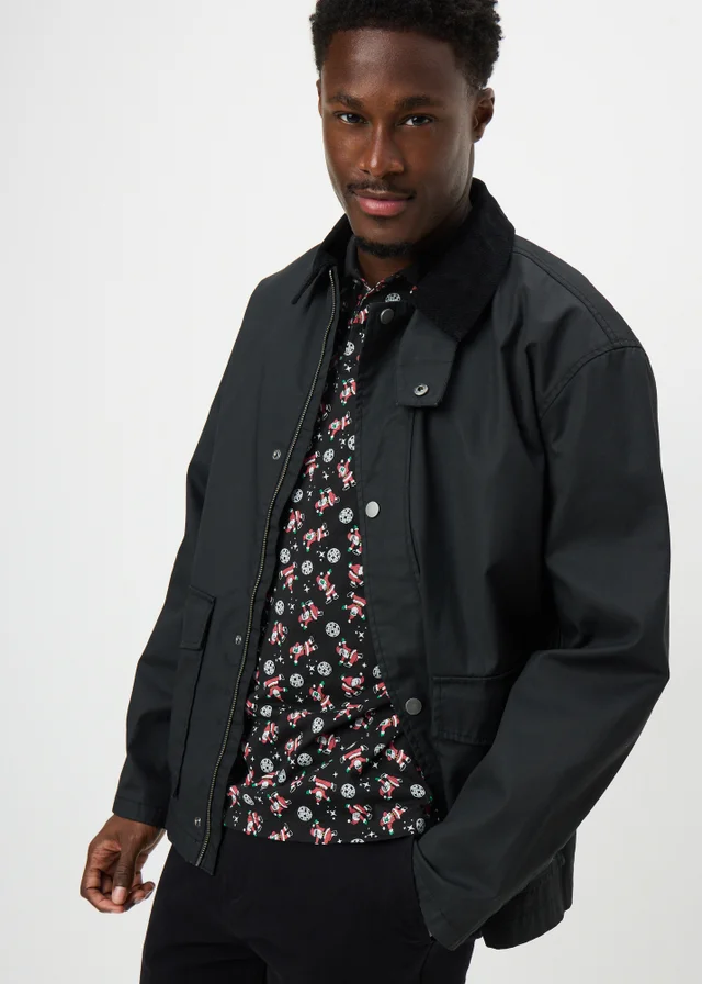 Black Christmas Disco Santa Polo Shirt