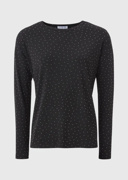 Black Longline Embellished Top - Small Image 4