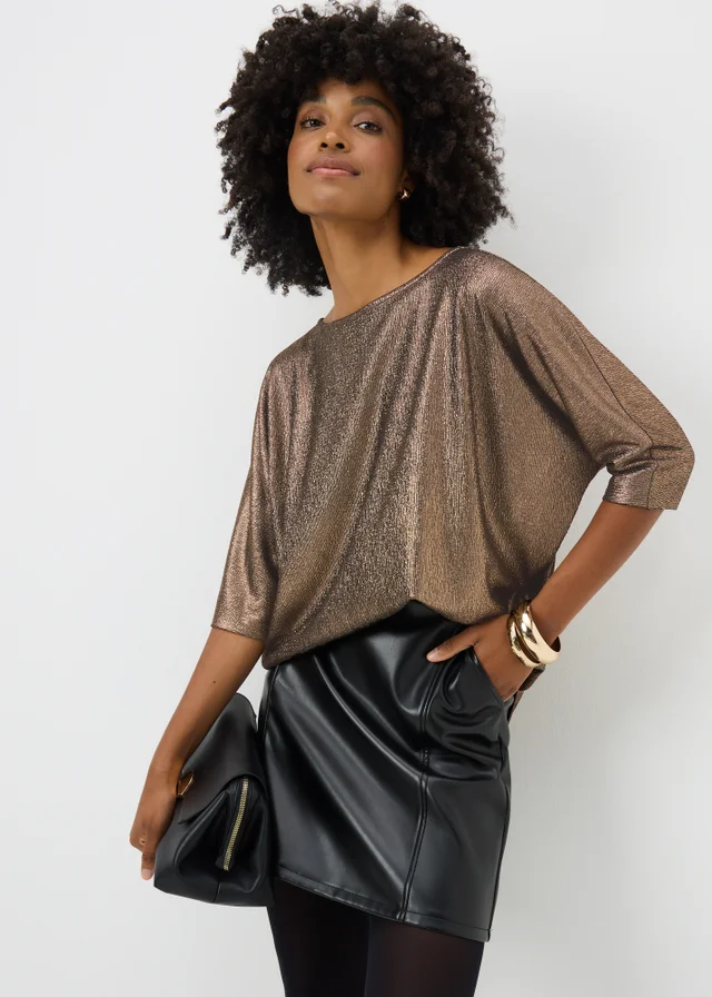 Bronze Foiled Longline Top