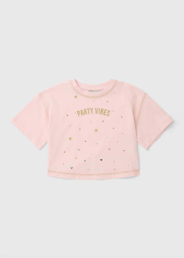 Girls Pink Party Vibes Top (7-15yrs)