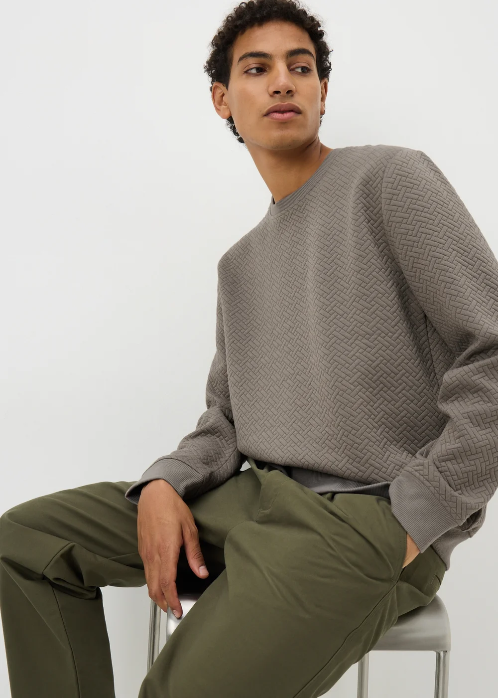 Brown Quilt Textured Jumper - XXXL Image 1