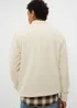 Cream Ribbed Long Sleeve Polo Top - Extra Large Image 3