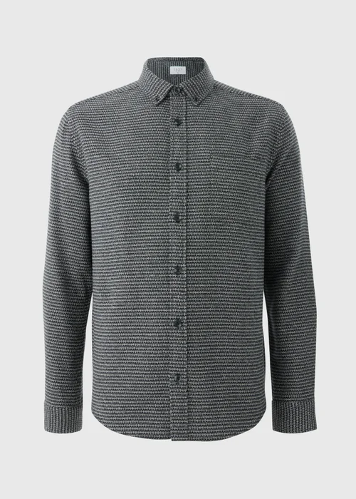 Grey Long Sleeve Waffle Print Shirt - Small Image 4