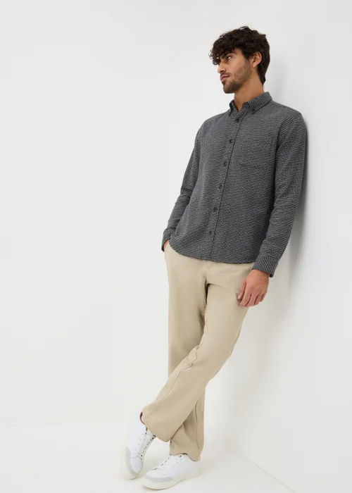 Grey Long Sleeve Waffle Print Shirt - Small Image 2