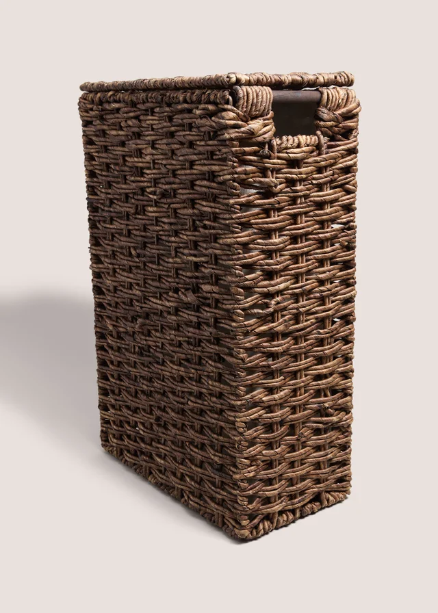 Dark Woven Narrow Laundry Basket