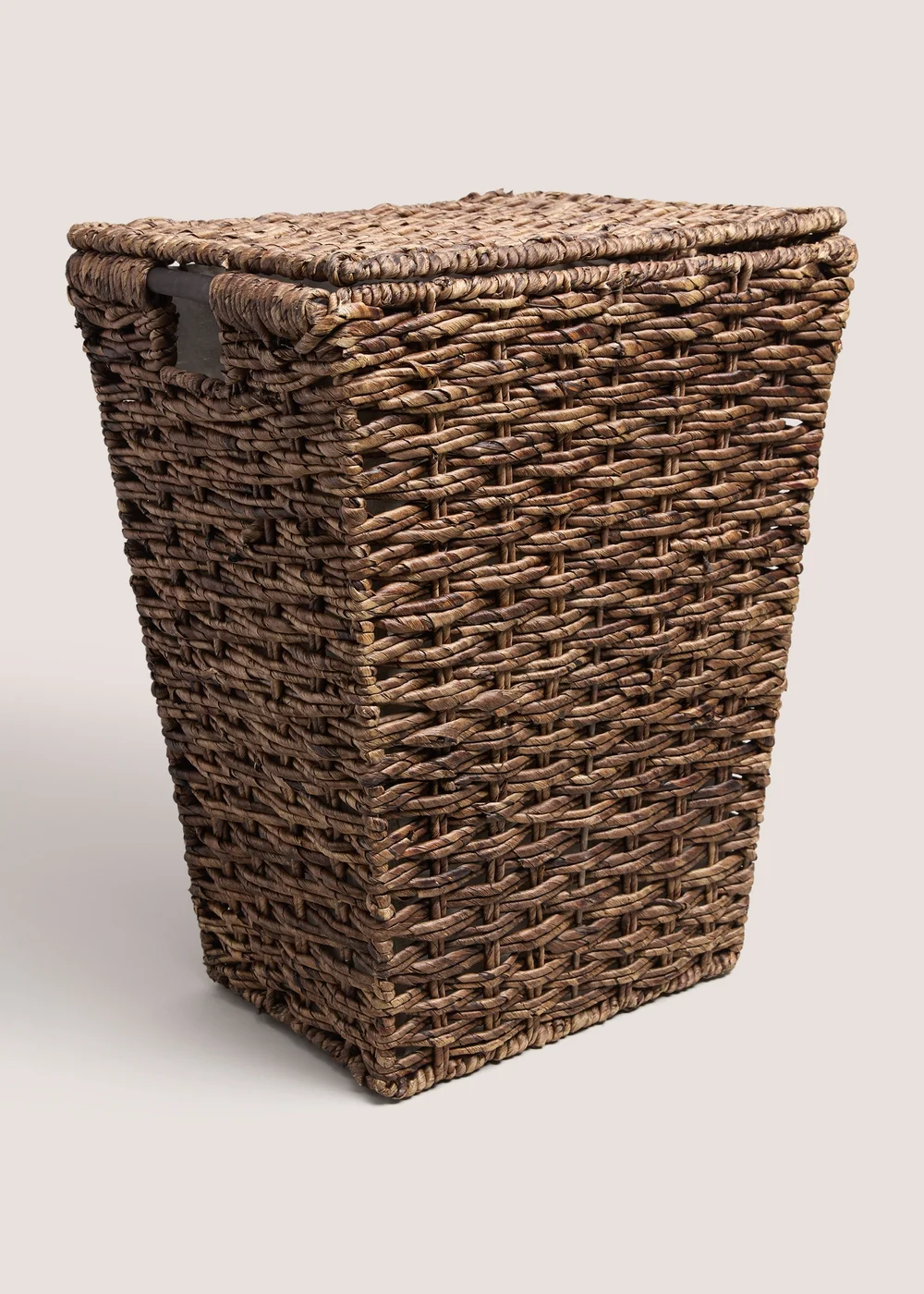 Dark Woven Narrow Wide Laundry Basket Image 1