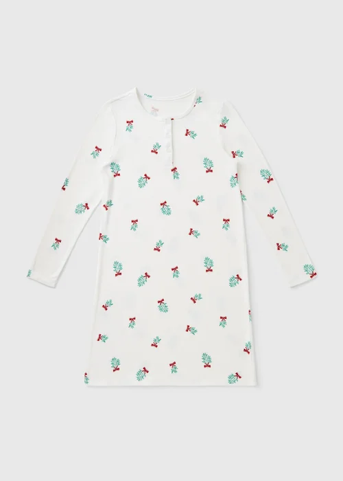 Cream Mistletoe Snit Henley Nightie - Extra small Image 3