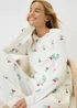 Cream Mistletoe Print Pyjama Set - Medium Image 1