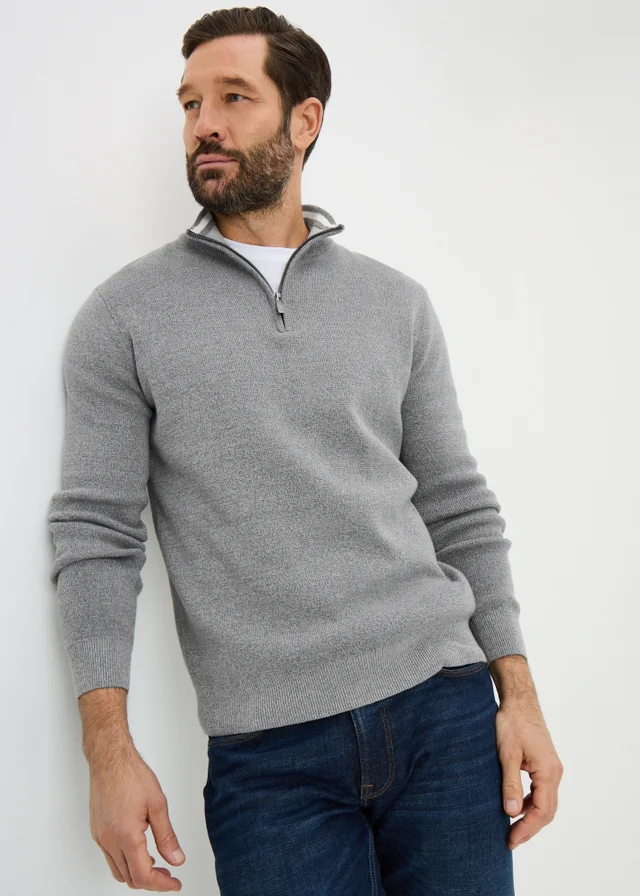 Lincoln Grey 1/4 Zip Jumper