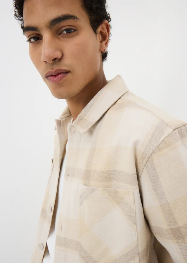 Stone Checked Brushed Overshirt