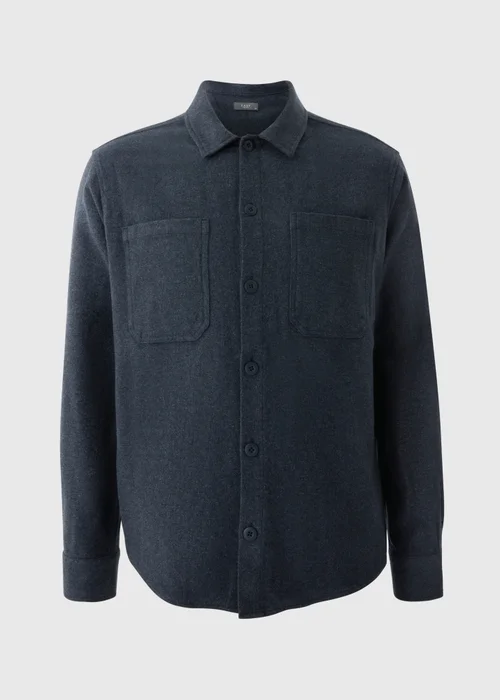 Navy Plain Brushed Overshirt - 3XL Image 4