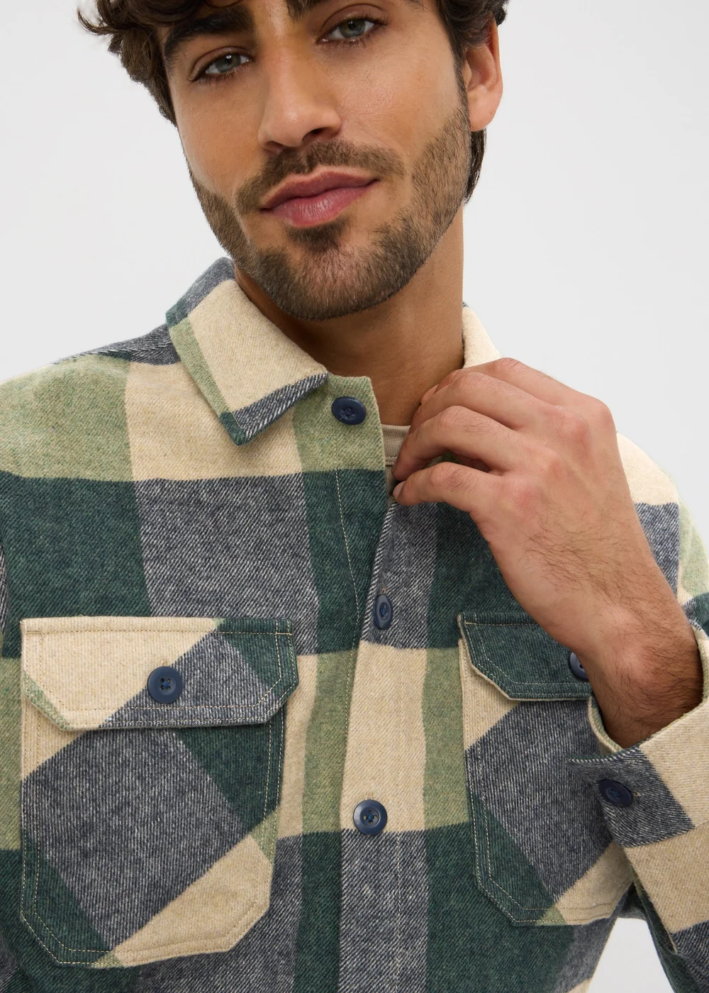 Green Check Overshirt - 3XL Image 2