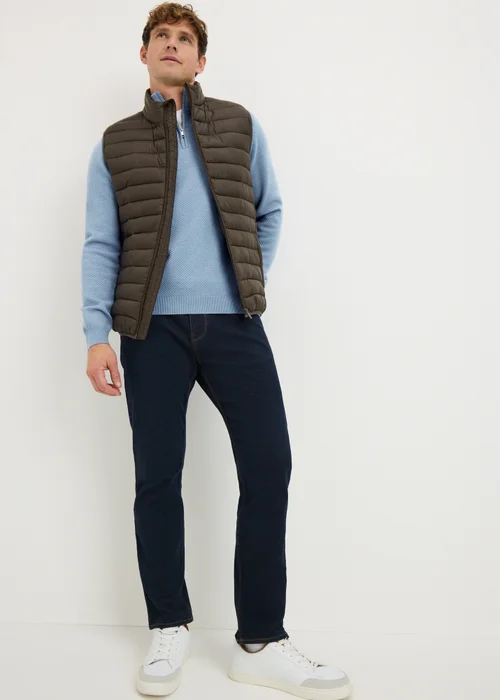 Blue Textured 1/4 Zip Jumper - Extra Large Image 3