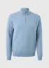 Blue Textured 1/4 Zip Jumper - Extra Large Image 4