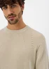 Beige Plated Crew Jumper - Extra Large Image 2