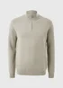 Beige Textured 1/4 Zip Jumper - XXL Image 4