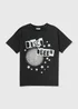 Girls Black Acid Wash Discoqueen T-Shirt (7-15yrs) - Age 15 Years Image 1