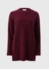 Burgundy Sequin Yarn Jumper - XS Image 3