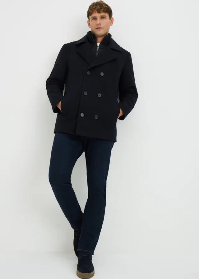Taylor & Wright Navy Double Breasted Peacoat