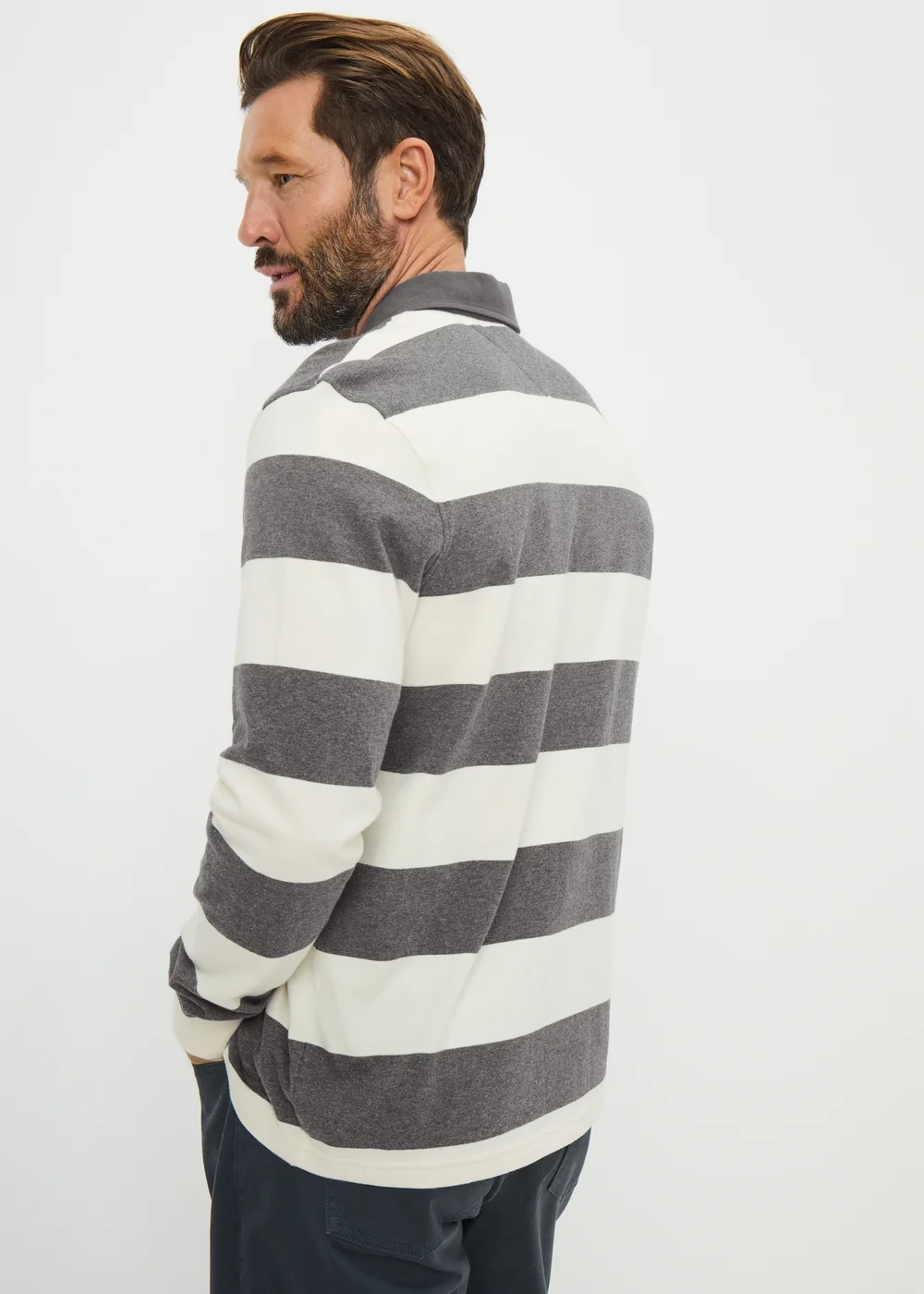 Lincoln Grey Striped Rugby Top - XXXL Image 2