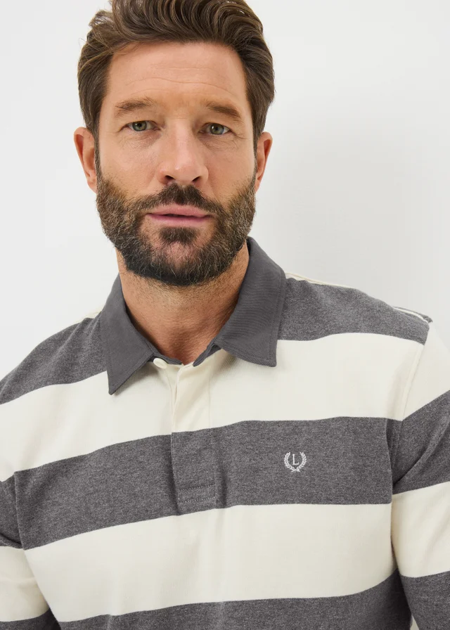 Lincoln Grey Striped Rugby Top