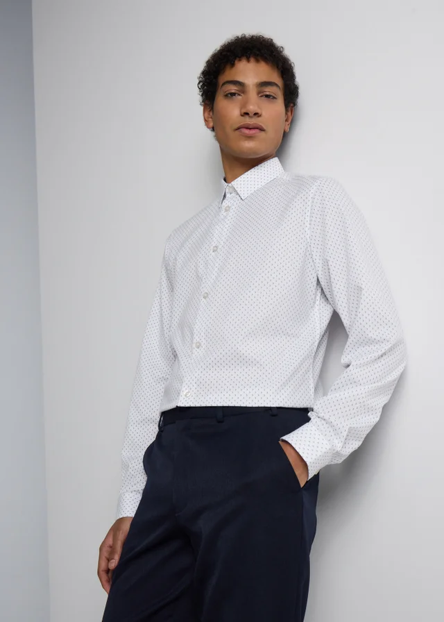 Taylor & Wright Slim Fit Navy Geo Print Shirt