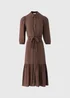 Brown Midi Shirt Dress - 20 Image 4
