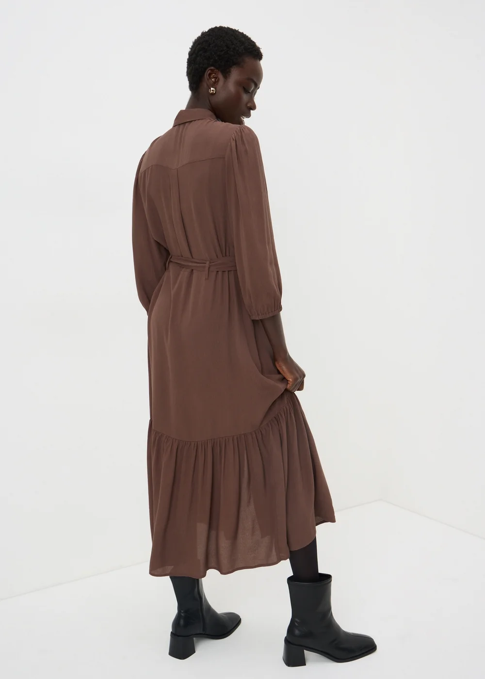 Brown Midi Shirt Dress - 20 Image 2