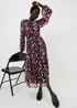 Pink Animal Print Midaxi Dress - Size 8 Image 2