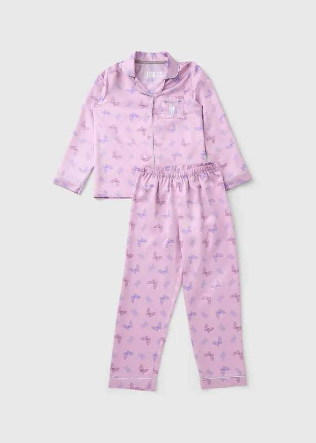 Wicked Girls Lilac Satin Pyjama Set (4-13yrs)
