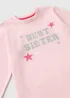 Girls Pink Best Sister Pyjama Set - 1 half year to 2 Image 2