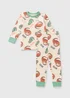 Boys Multicolour Dino Waffle Pyjama Set (1-7yrs) - 1 to 1 half years Image 1
