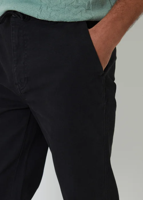 Threadbare Black Cotton Elasticated Waist Chino Trousers - 32/L32 Image 4