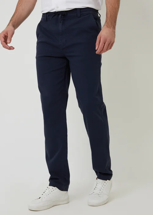Threadbare Navy Cotton Elasticated Waist Chino Trousers - 32/L32 Image 1