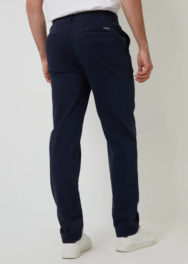 Threadbare Navy Cotton Elasticated Waist Chino Trousers