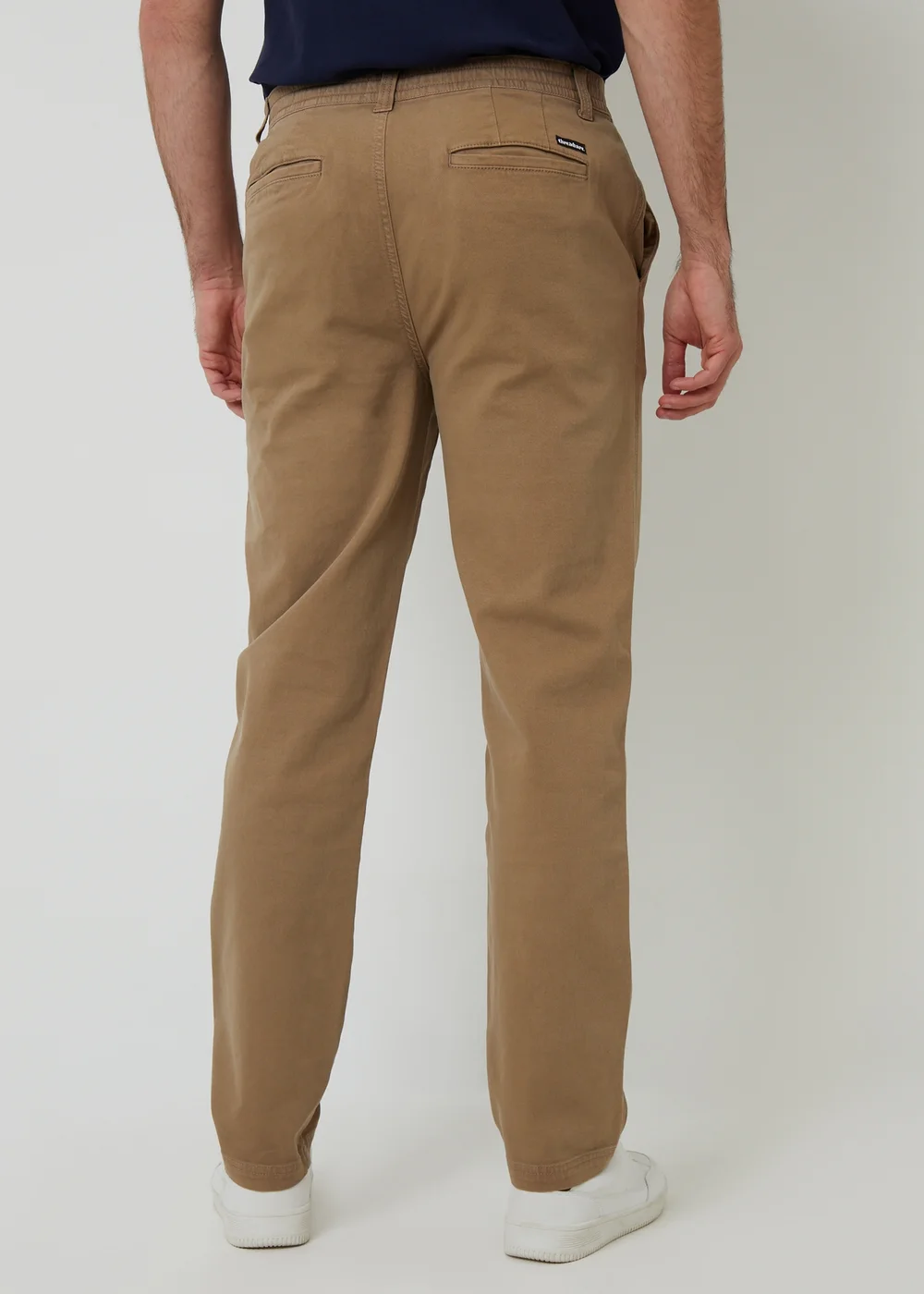 Threadbare Stone Cotton Elasticated Waist Chino Trousers - 34/L32 Image 2