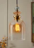 BHS Lighting Teyana Brass Glass 1 Light Cascade (50-130cm x 18cm) - One Size Adjustable Image 3