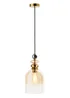 BHS Lighting Teyana Brass Glass 1 Light Cascade (50-130cm x 18cm) - One Size Adjustable Image 5