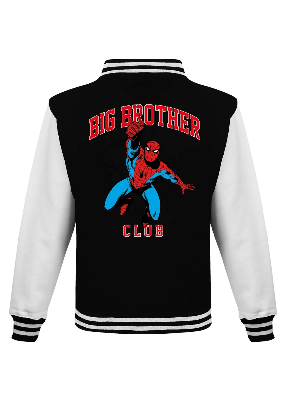 Ada & Ted Marvel Spider-Man Big Brother Club Boys Black Varsity Jacket (3-13 Years) - Age 3-4 Years Image 1