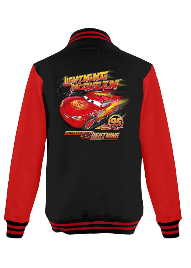 Disney Cars Lightning McQueen Kids Black/Red Varsity Jacket (3-13 Years)