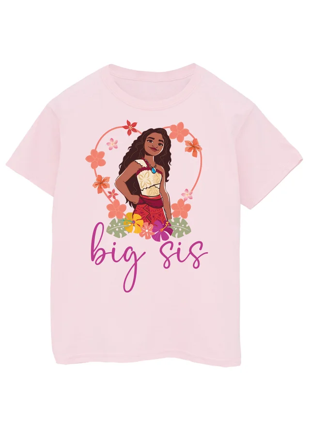Ada & Ted Disney Moana Big Sister Girls Pink T-Shirt (3-13 Years)