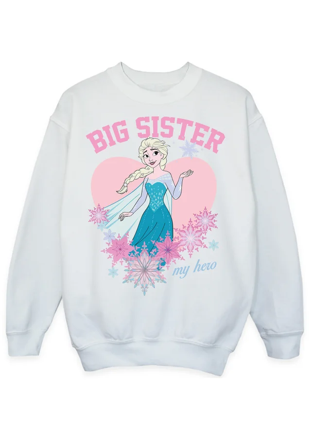 Ada & Ted Disney Frozen Elsa Big Sister Girls White Sweatshirt (3-13 Years)