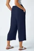 Roman Navy Petite Linen Mix Wide Cropped Trousers - 16 Image 4