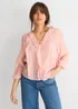 Gini London Pink Long Sleeeves Tie Detail Ruffle Blouse - Size 8 Image 3