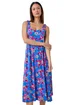 Roman Blue Floral Shirred Strap Midi Dress - Size 12 Image 2